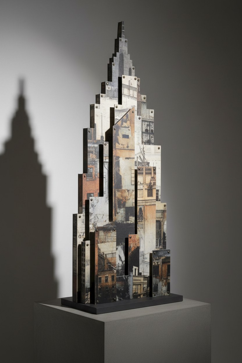 Mat kompozit 50x50 yedi katmanlı şehir kolajı